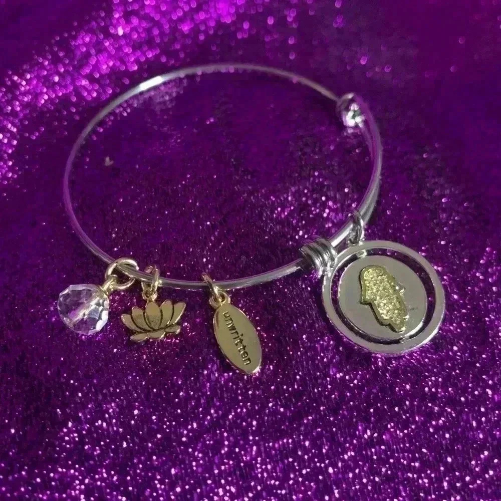 Unwritten namaste bangle charm bracelet